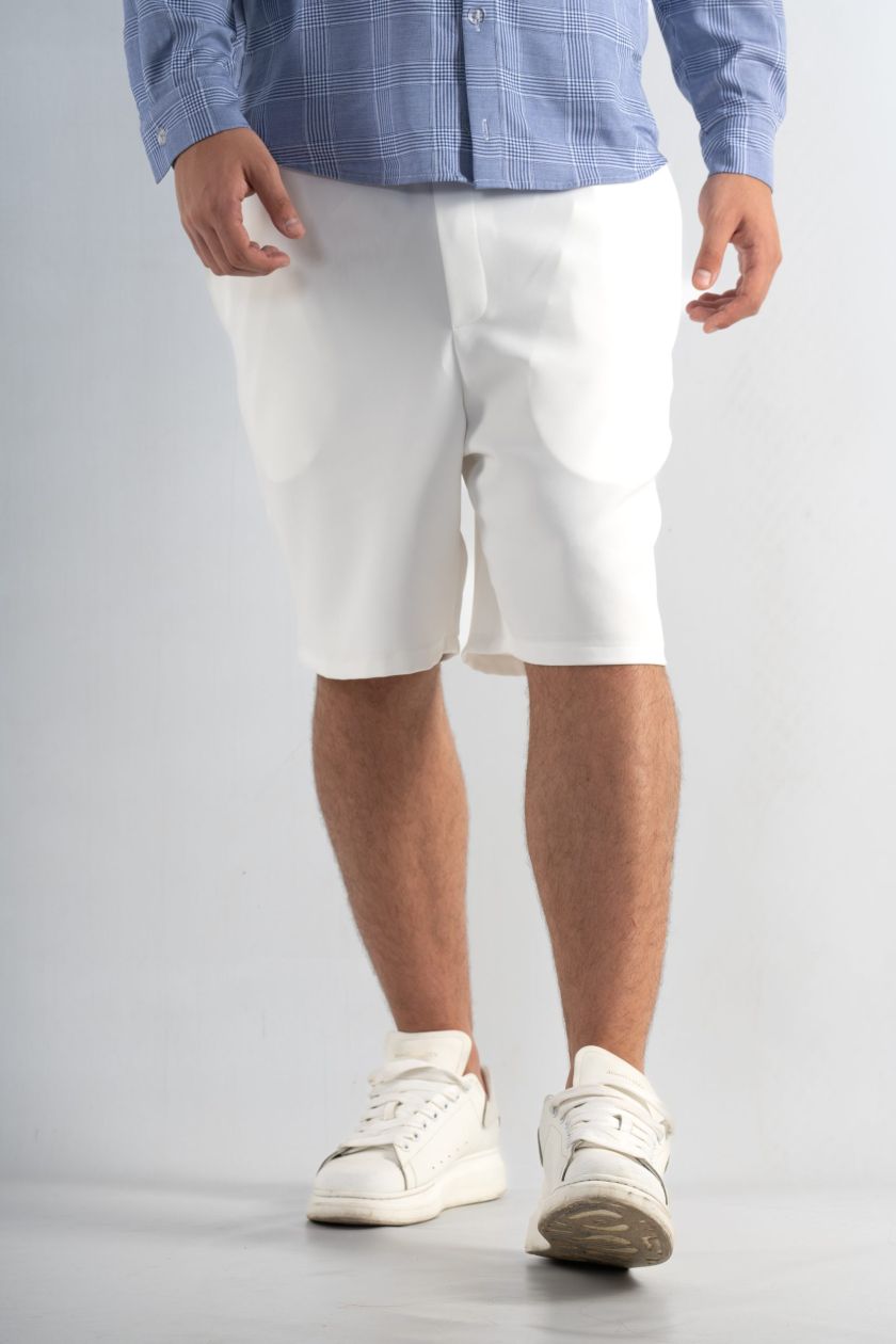 Pantaloni Scurți Albi