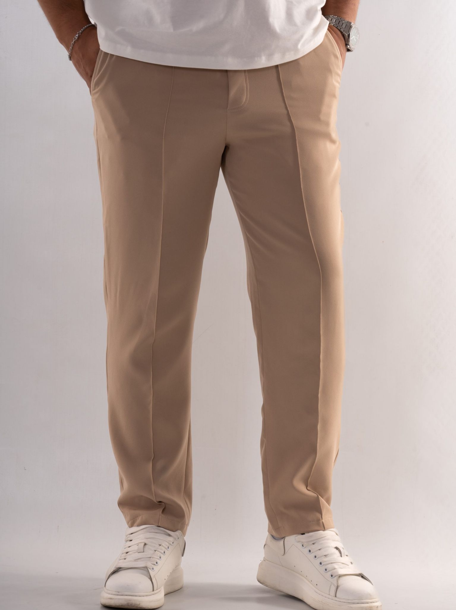 Pantaloni Lungi Crem